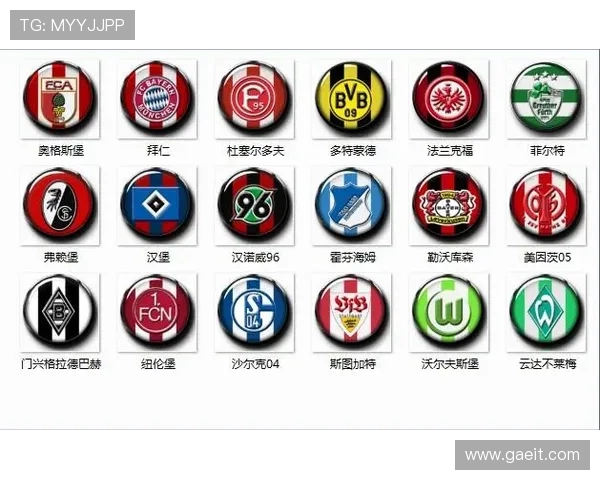 德甲参赛球队完整列表及队徽展示图